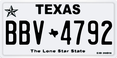 TX license plate BBV4792