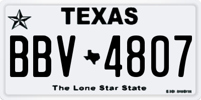 TX license plate BBV4807