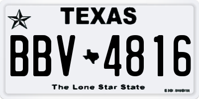 TX license plate BBV4816