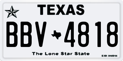TX license plate BBV4818