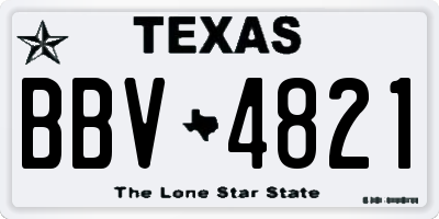 TX license plate BBV4821