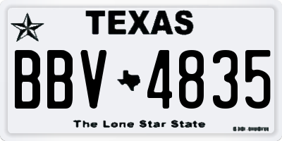 TX license plate BBV4835