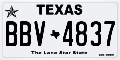 TX license plate BBV4837