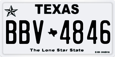 TX license plate BBV4846