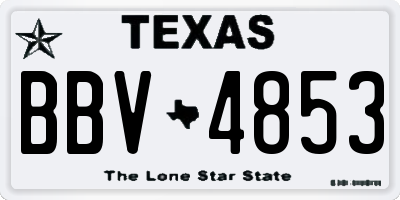 TX license plate BBV4853