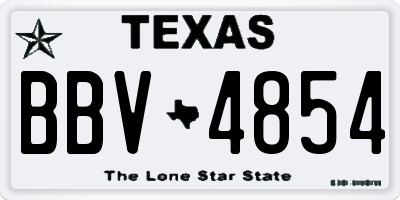 TX license plate BBV4854