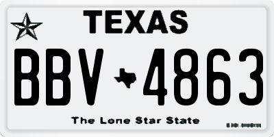 TX license plate BBV4863