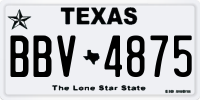 TX license plate BBV4875