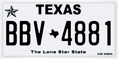 TX license plate BBV4881