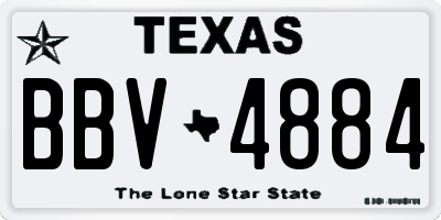 TX license plate BBV4884