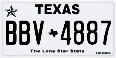 TX license plate BBV4887