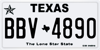 TX license plate BBV4890
