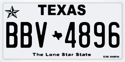 TX license plate BBV4896