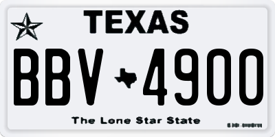 TX license plate BBV4900