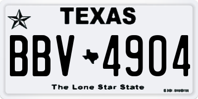 TX license plate BBV4904