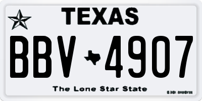 TX license plate BBV4907
