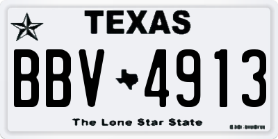 TX license plate BBV4913