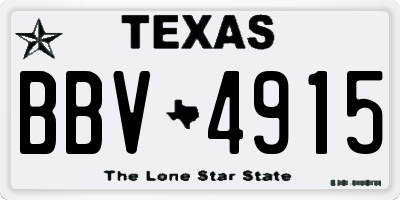 TX license plate BBV4915
