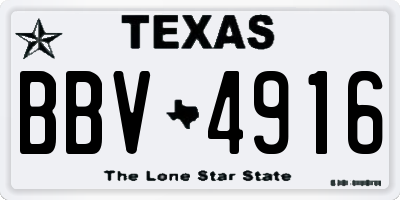 TX license plate BBV4916