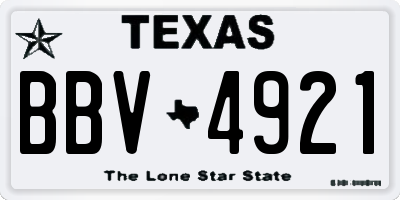 TX license plate BBV4921
