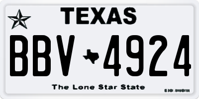 TX license plate BBV4924