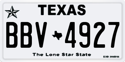 TX license plate BBV4927