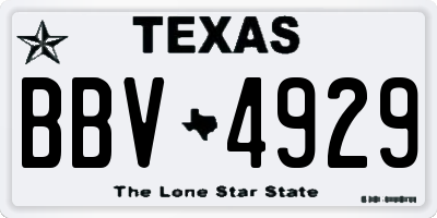 TX license plate BBV4929