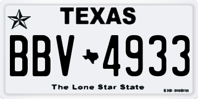TX license plate BBV4933
