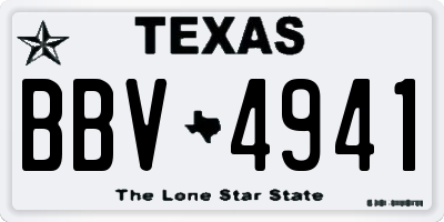TX license plate BBV4941