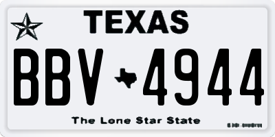 TX license plate BBV4944