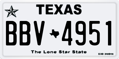 TX license plate BBV4951