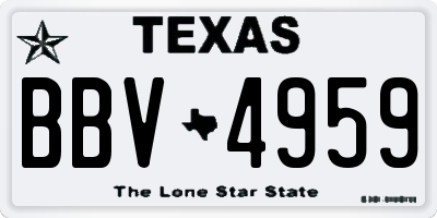 TX license plate BBV4959