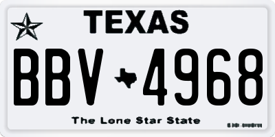 TX license plate BBV4968