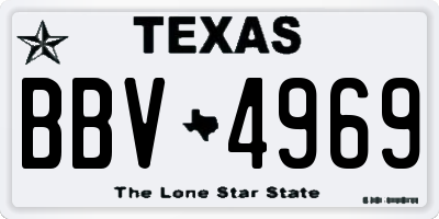 TX license plate BBV4969