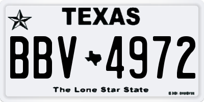 TX license plate BBV4972