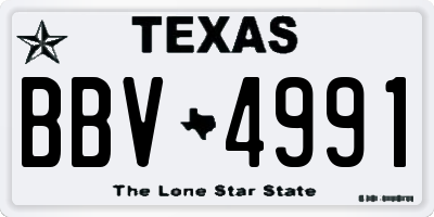 TX license plate BBV4991