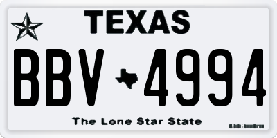 TX license plate BBV4994