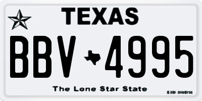 TX license plate BBV4995