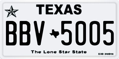 TX license plate BBV5005