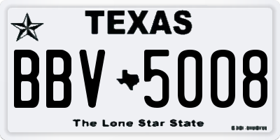 TX license plate BBV5008