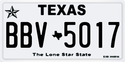 TX license plate BBV5017