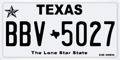 TX license plate BBV5027