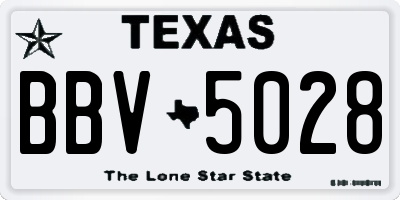 TX license plate BBV5028