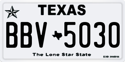 TX license plate BBV5030