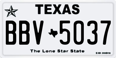 TX license plate BBV5037