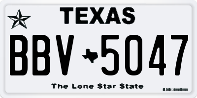 TX license plate BBV5047