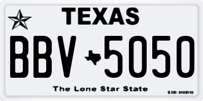 TX license plate BBV5050