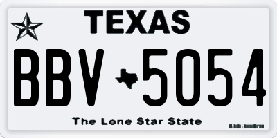 TX license plate BBV5054