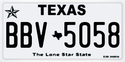 TX license plate BBV5058