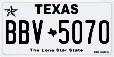 TX license plate BBV5070